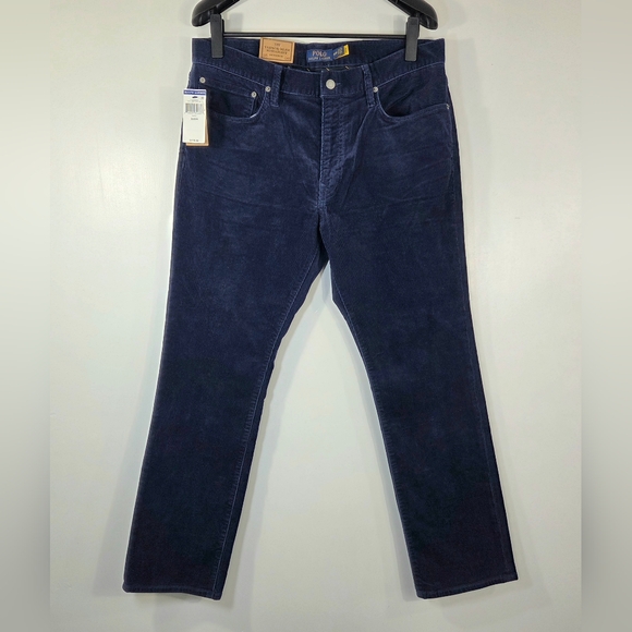 NWT POLO RALPH LAUREN VARICK SLIM STRAIGHT CORDUROY PANTS.